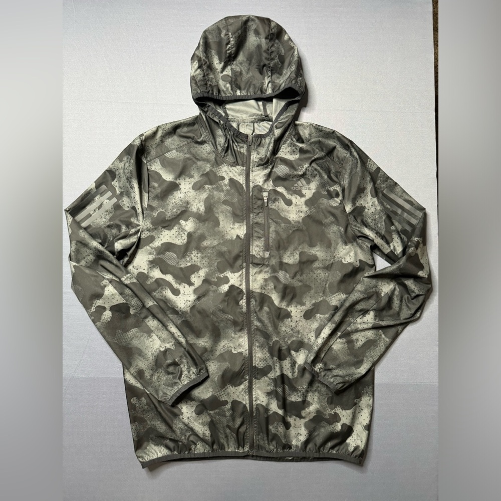 Adidas Hooded Full-Zip Windbreaker Jacket Medium